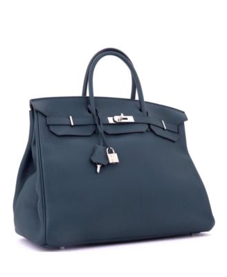 Birkin 40 Handbag Blue Togo with Palladium Hardware