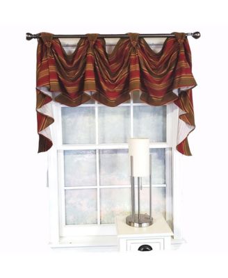 Luxurious Modern Design Nigel Stripe Victory Swag 3-Scoop Window Valance 50" x 25"