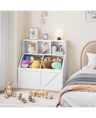 35.4" MDF Wood Stable & Safe Multifunctional Cabinet Kids Toy Storage Organizer for Room & Play Area