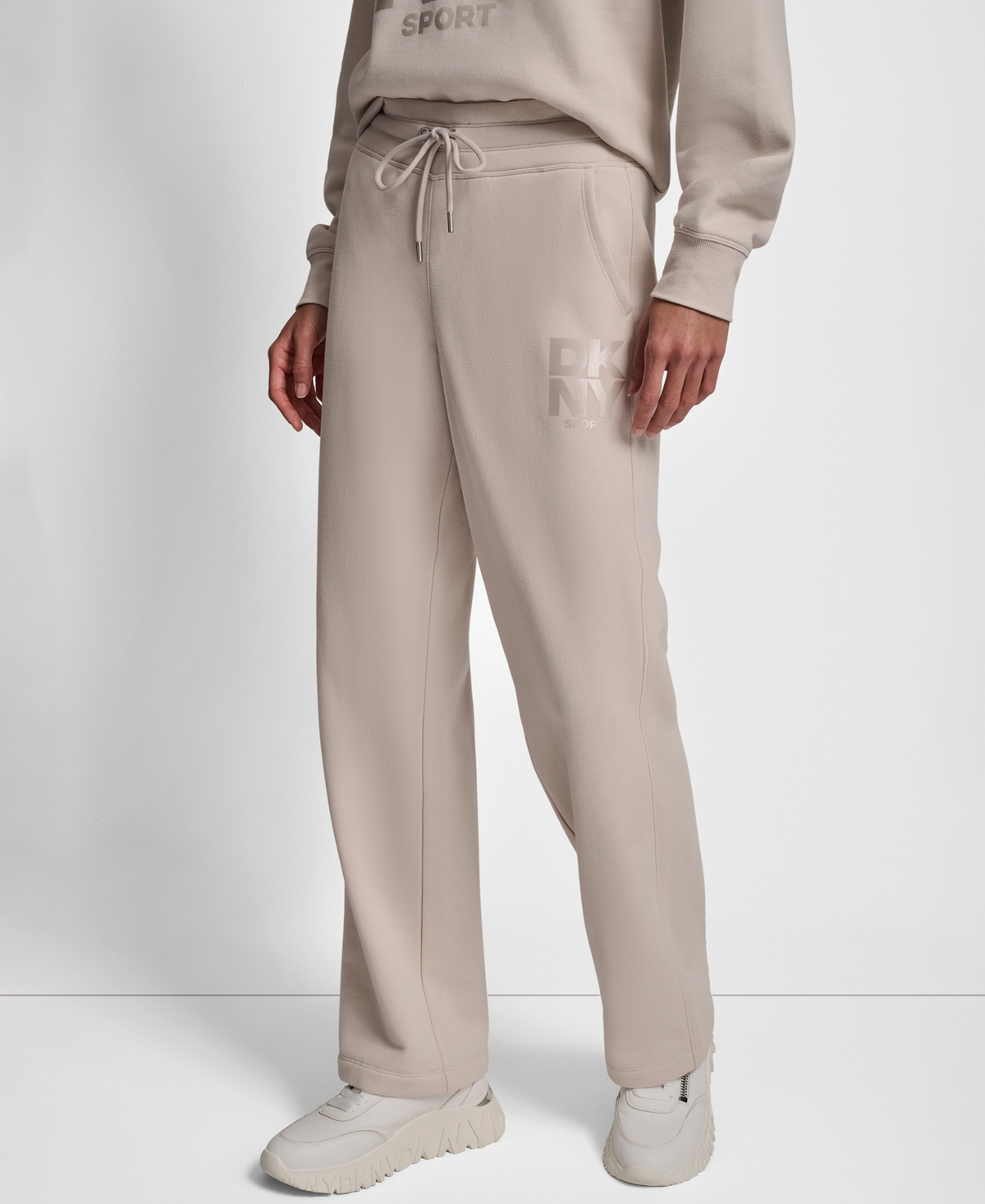 Dkny Women's Sport Stacked Transfer Logo Track Pants In Brown