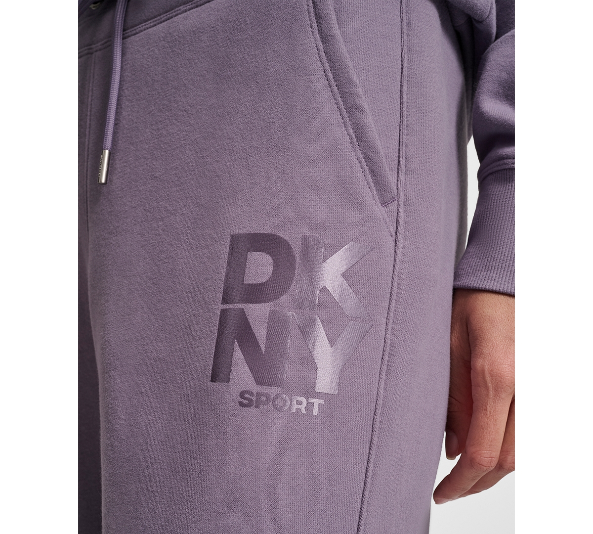 Dkny Women's Sport Stacked Transfer Logo Track Pants In Purple