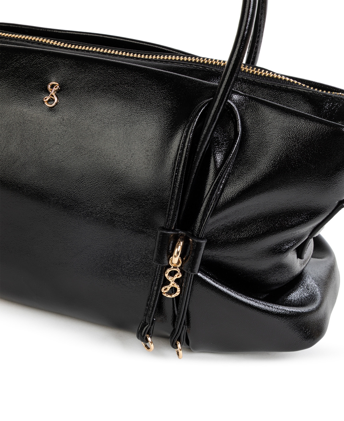 Sam & Libby Sam And Libby Onyx Belted Satchel Bag In Black