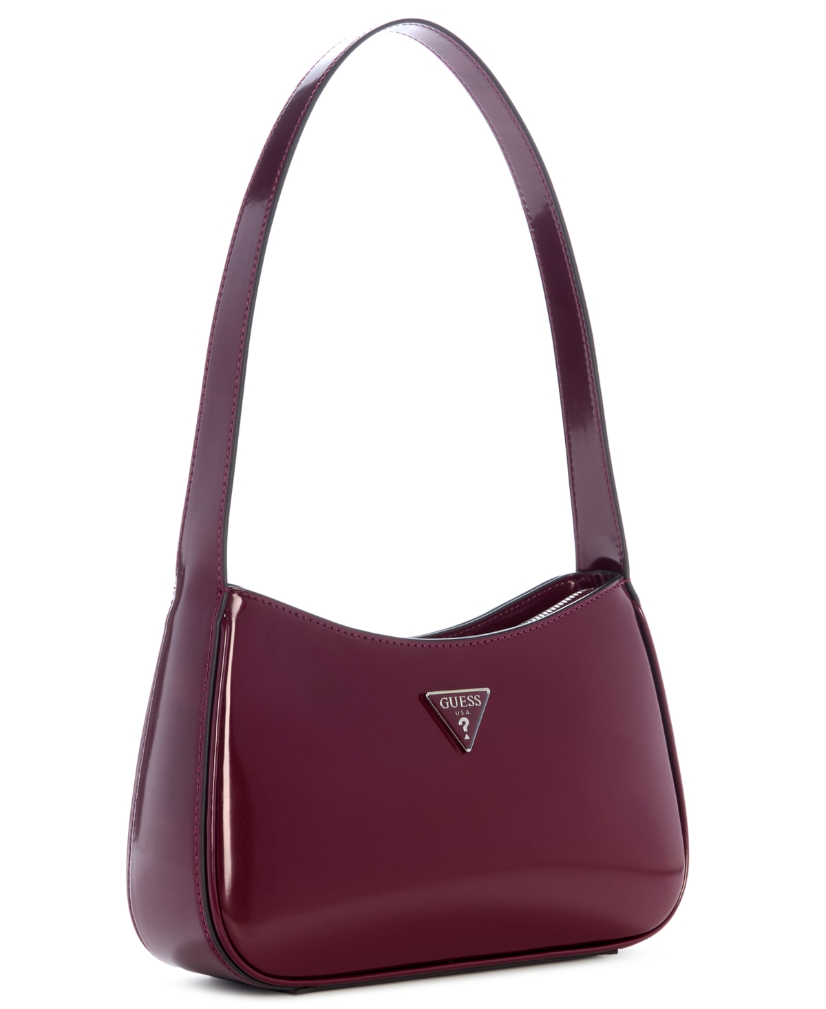 Guess Arnela Top Zip Small Shoulder Bag In Burgundy