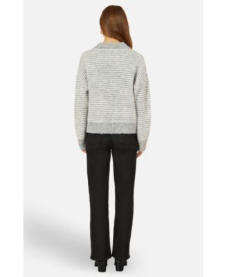 Women's Striped Relaxed Fit Jumper With Flowers