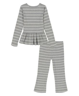 Girls' Toddler 2T-4T Peplum Hem Top and Flare Leg Pants, 2-Piece Set
