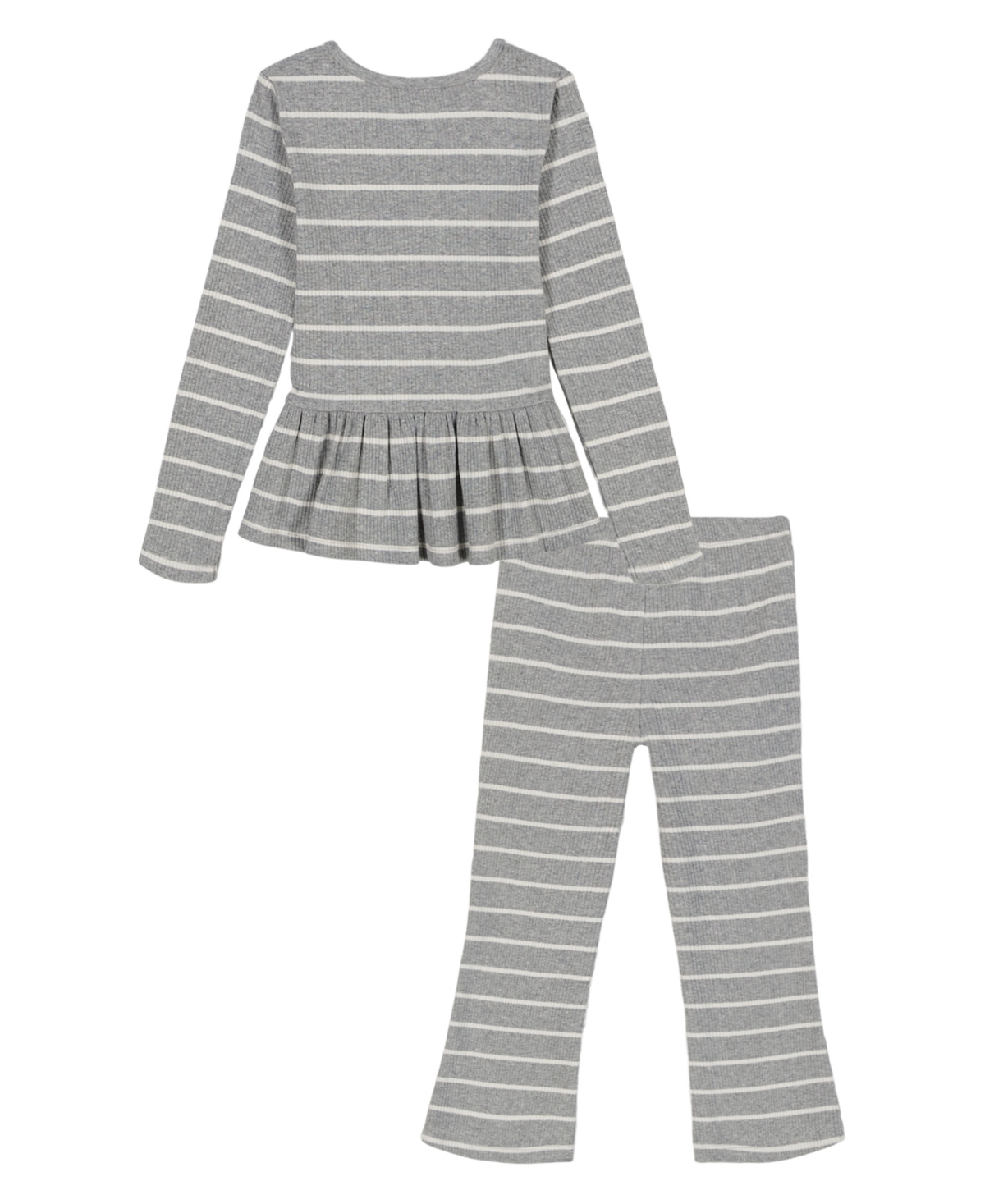 Tommy Hilfiger Girls Toddler 2t-4t Peplum Hem Top And Flare Leg Pants, 2-piece Set In Multi