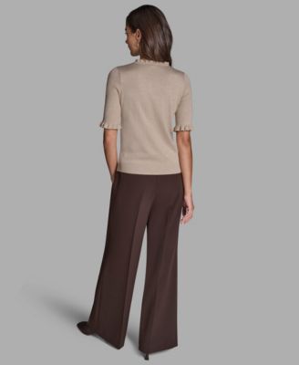 Women's Shiny Crewneck Sweater Top