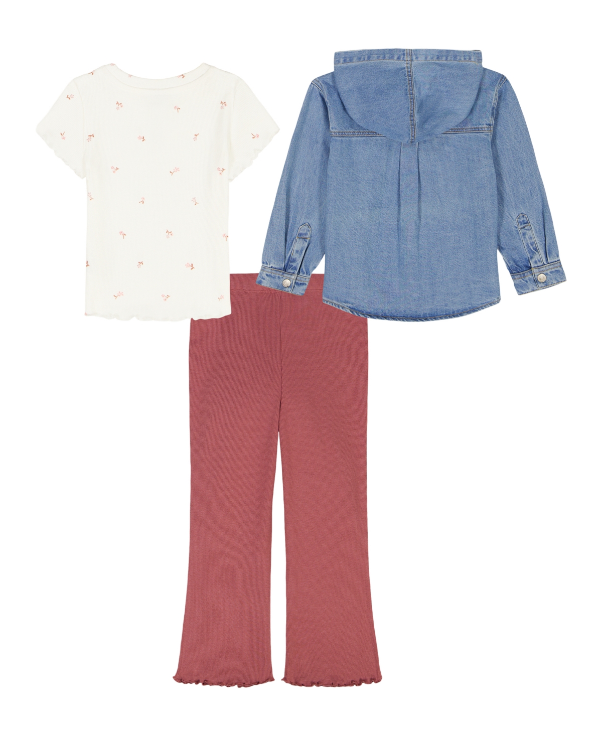 Calvin Klein Girls 4-6X Long-Sleeve Jacket, Top and Pants, 3-Piece Set