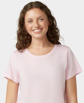 Women's Solid Short-Sleeve Scoop-Neck Sleepwear Top