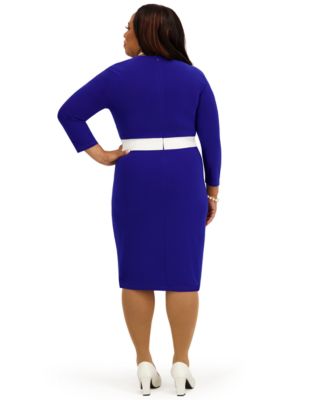 Women's V-Neck Knee Length Wrap Dress, Regular and Plus Size