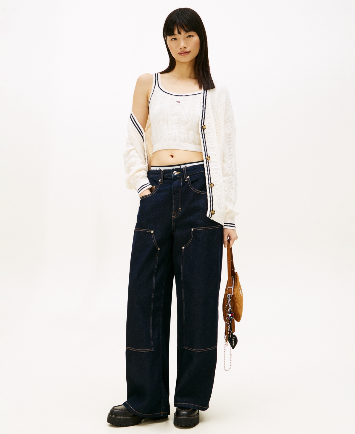 Tommy Jeans Women's Flag Cable Cropped Tank Top