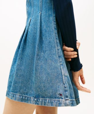 Women's Pleat Seam Denim Dress
