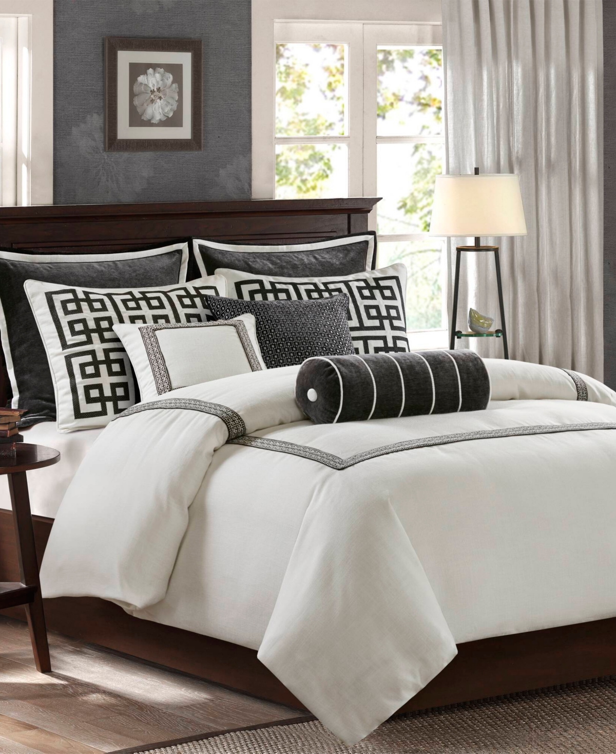 Madison Park Signature Jarvis Embroidery Oversized Duvet Style 8-Pc. Comforter Set, Queen