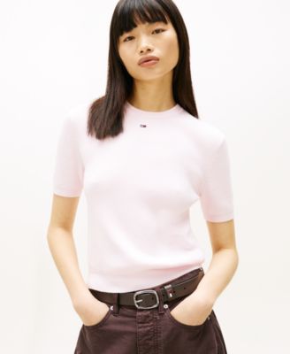 Women's Essential Striped Short-Sleeve Sweater