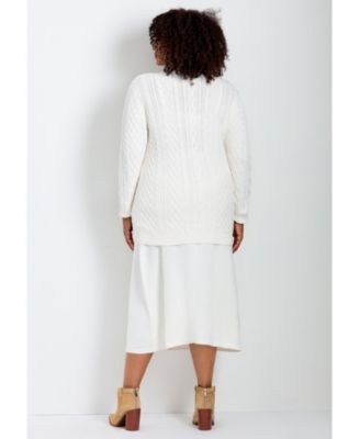 Women's Mock Neck Cable Sweater