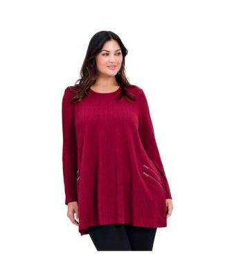 Women's Plus Size Alina Hacci Zip Detail Tunic