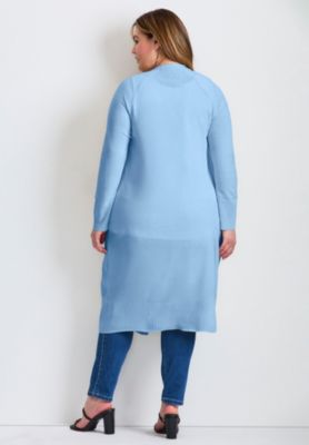 Women's Plus Size Raglan Sleeve Duster Cardigan