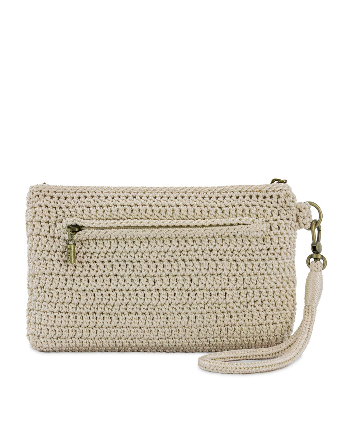 The Sak Vita Crochet Zip Top Wristlet In Red
