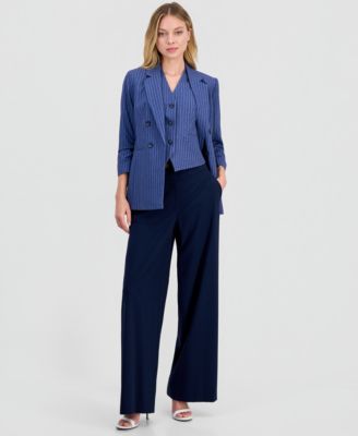 Women's Pinstripe V-Neck Vest, Macy's Exclusive