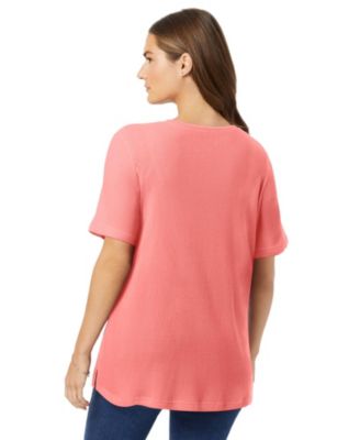 Women's Plus Size Embroidered Pintuck Tunic
