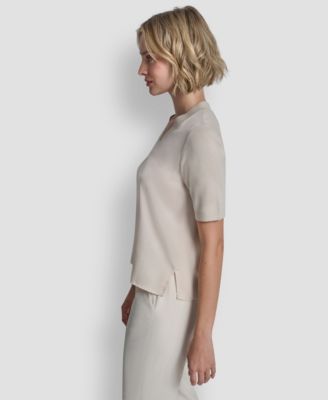 Women's V-Neck Short-Sleeves Sweater