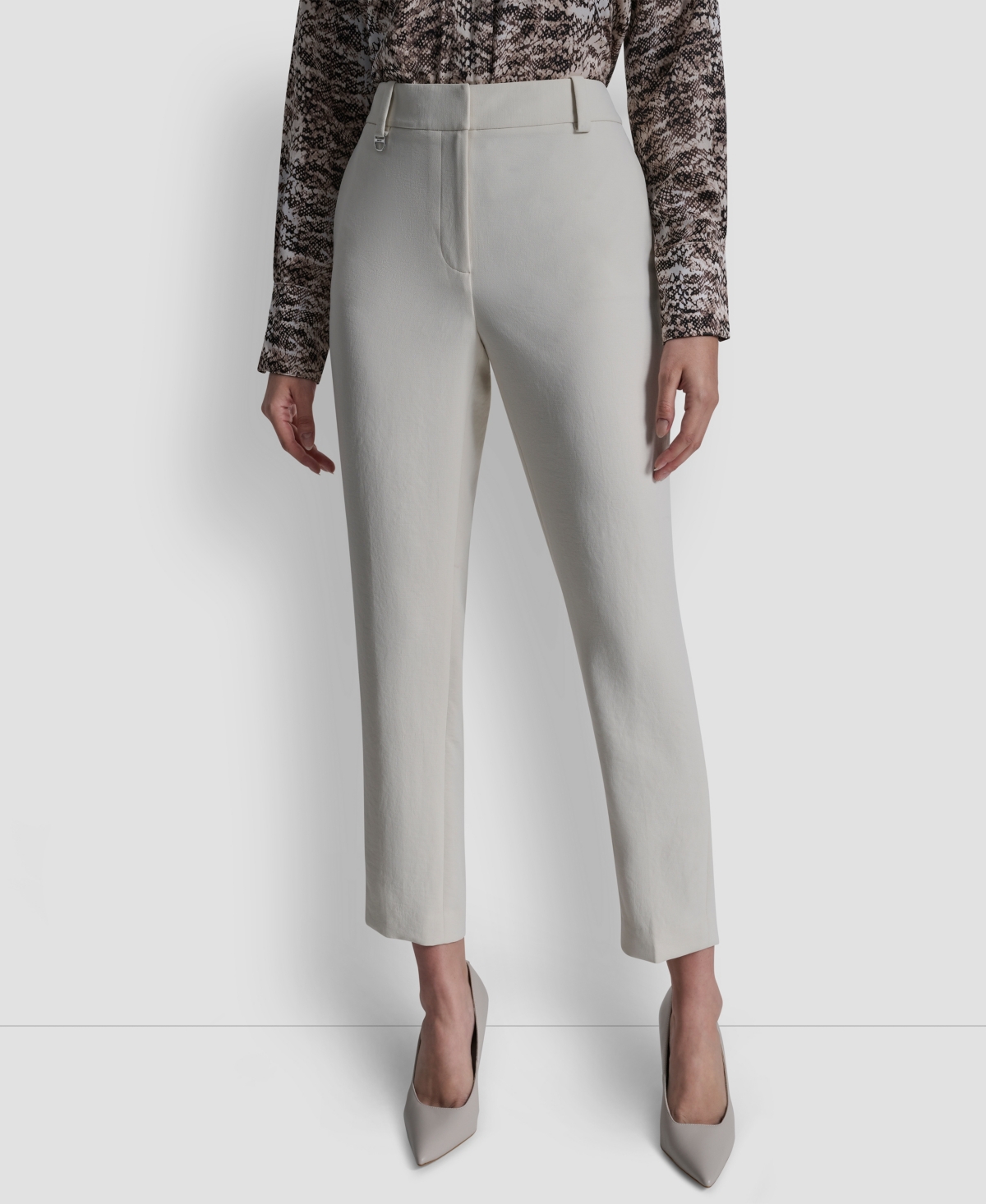 Dkny Women's Charm Detailed Ankle Length Pants In Gray
