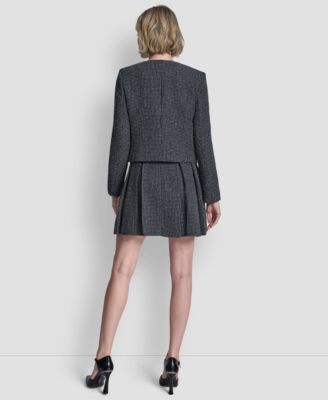 Women's Collarless Cropped 4-Button Jacket