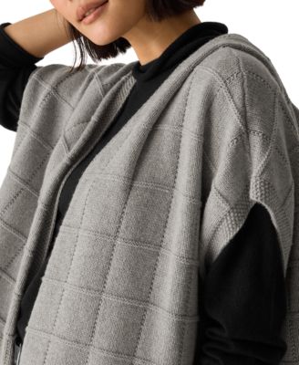 Women's Hooded Sleeveless Poncho Sweater