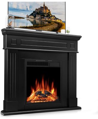 Corner Electric Fireplace with Mantel, TV Stand Electric Fireplace Heater with Remote Control for Living Room, Bedroom
