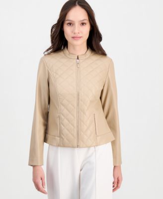 Petite Quilted Moto Jacket