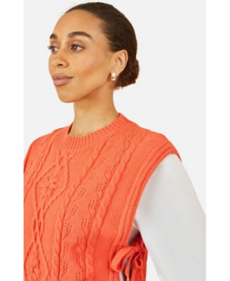 Women's Sweaters Floral Cable Knit Side Tie Pullover