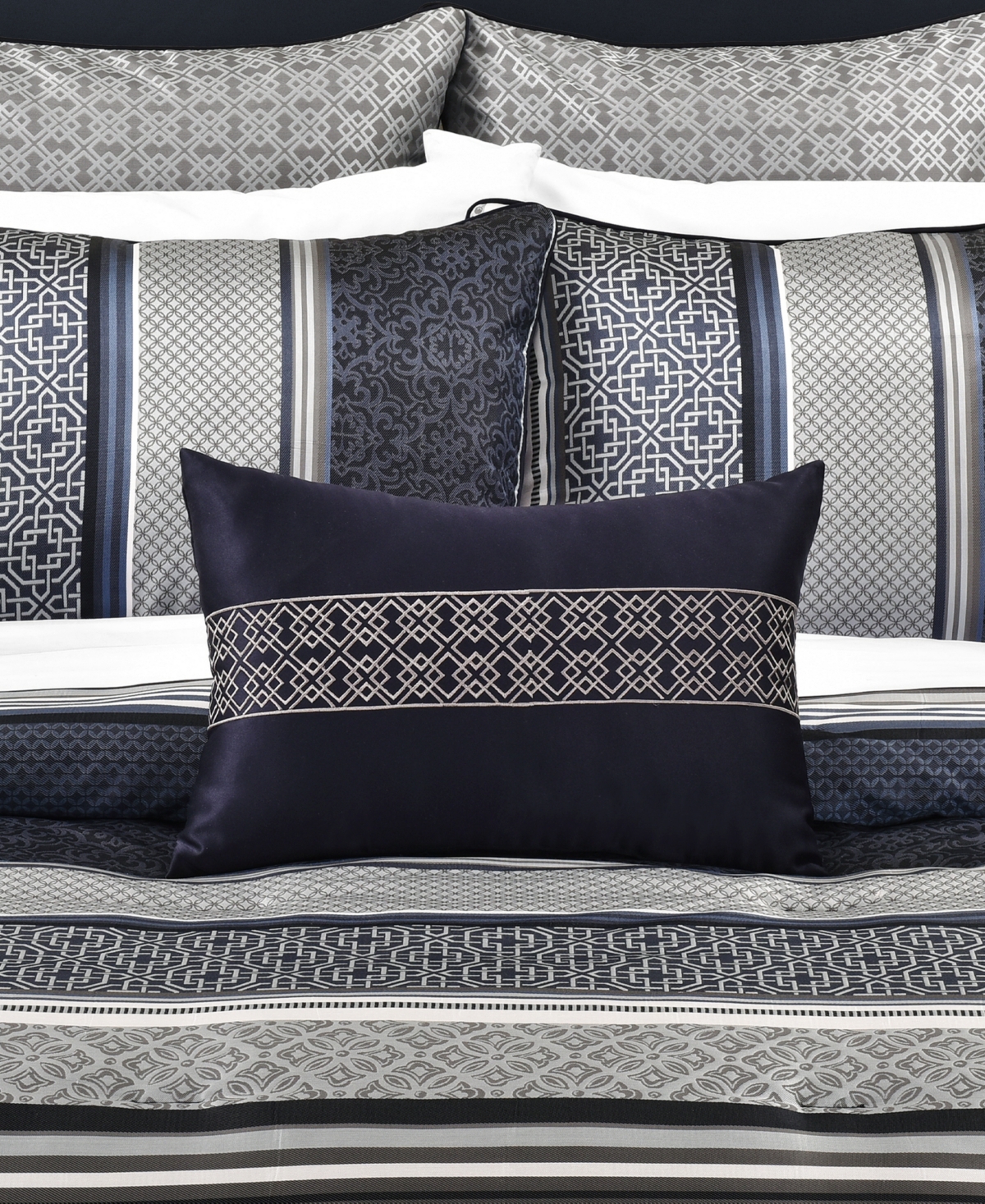 Royal Court Carlisle Boudoir Decorative Pillow, 11" X 20" In Blue