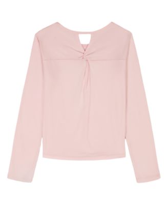 Girls' 7-16 Sequin Detail Twist-Back T-Shirt