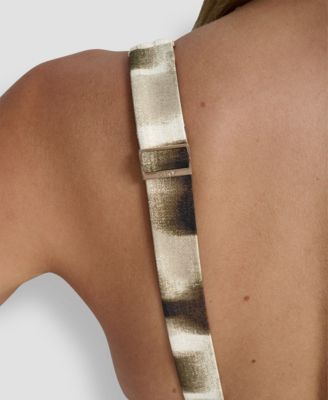 Women's Side Adjustable Tie Plunge One-Piece Swimsuit