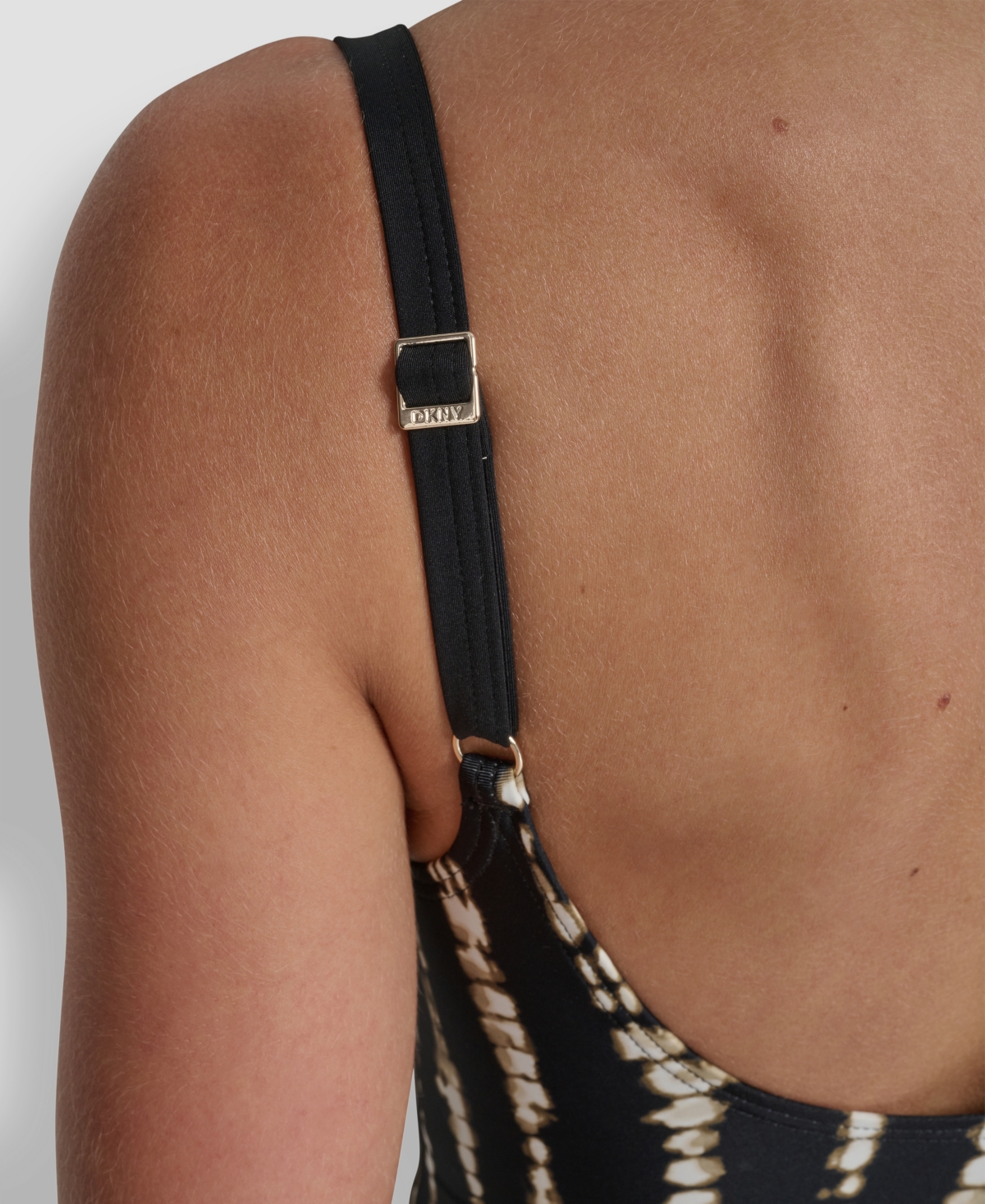 Dkny Women's O-ring-trim Crossover Ruched Tankini Top In Blue