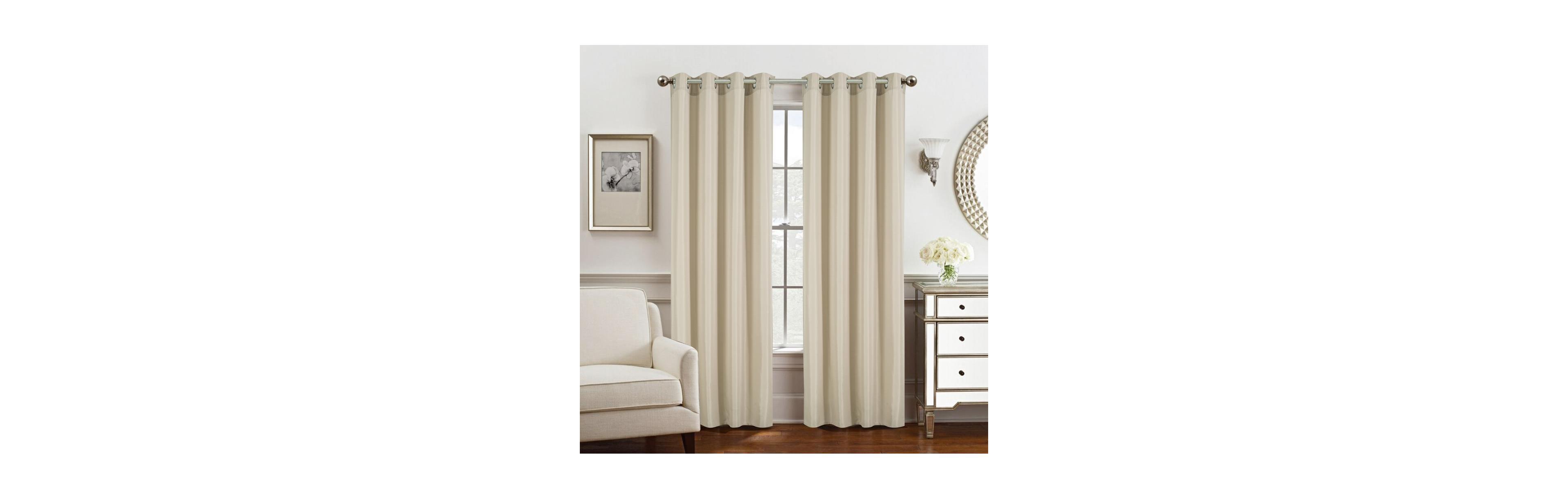 Olivia Gray Gilbert Solid Single Grommet Curtain Panel Pair - 54x84", Taupe