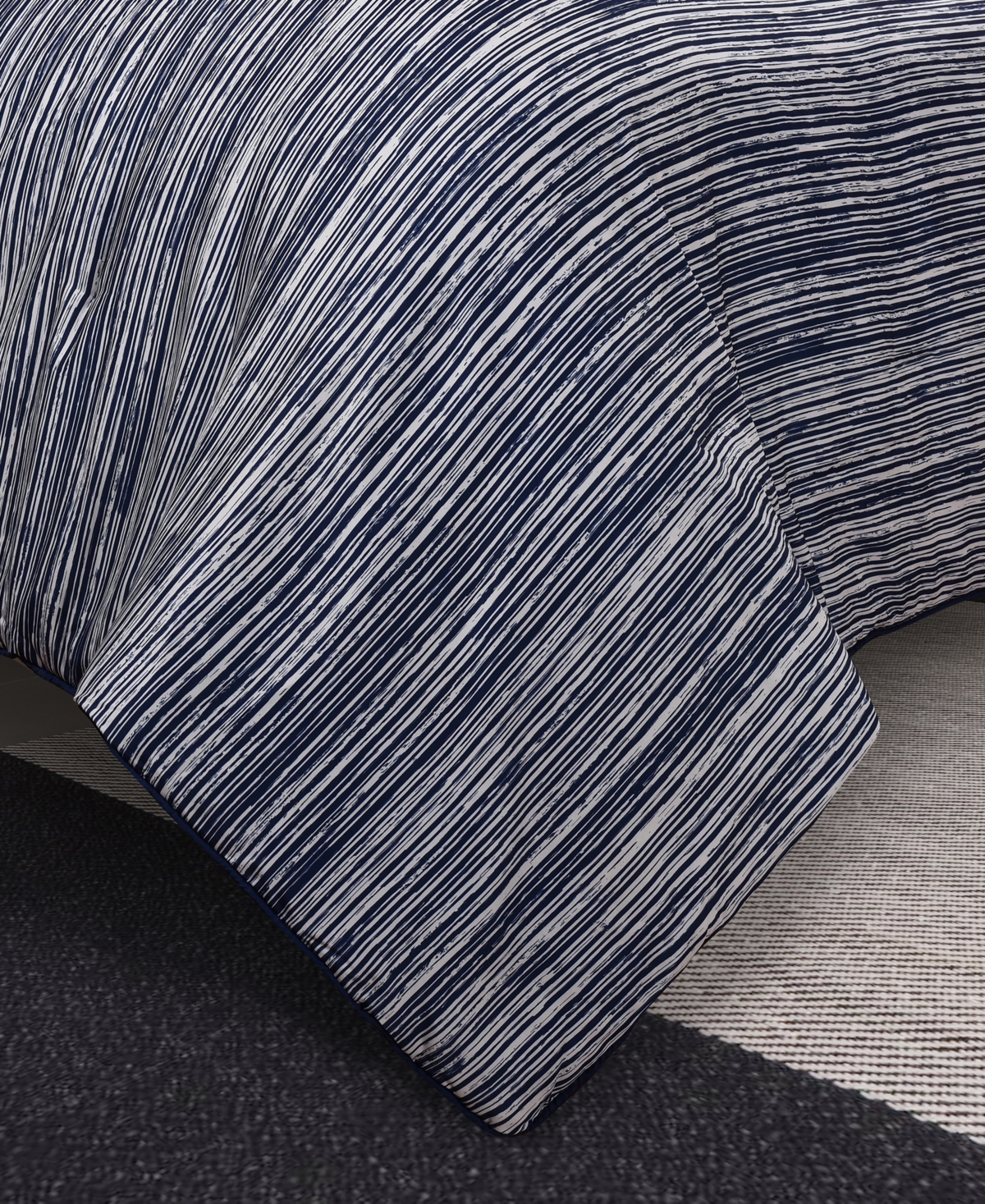 Royal Court Dalton Sleek Stripe 3-pc. Comforter Set, Full/queen In Blue