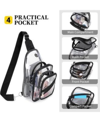 Clear Bag for Stadium Events, Clear Backpack Purse for Women Waterproof PVC Crossbody Fanny Pack for Concert