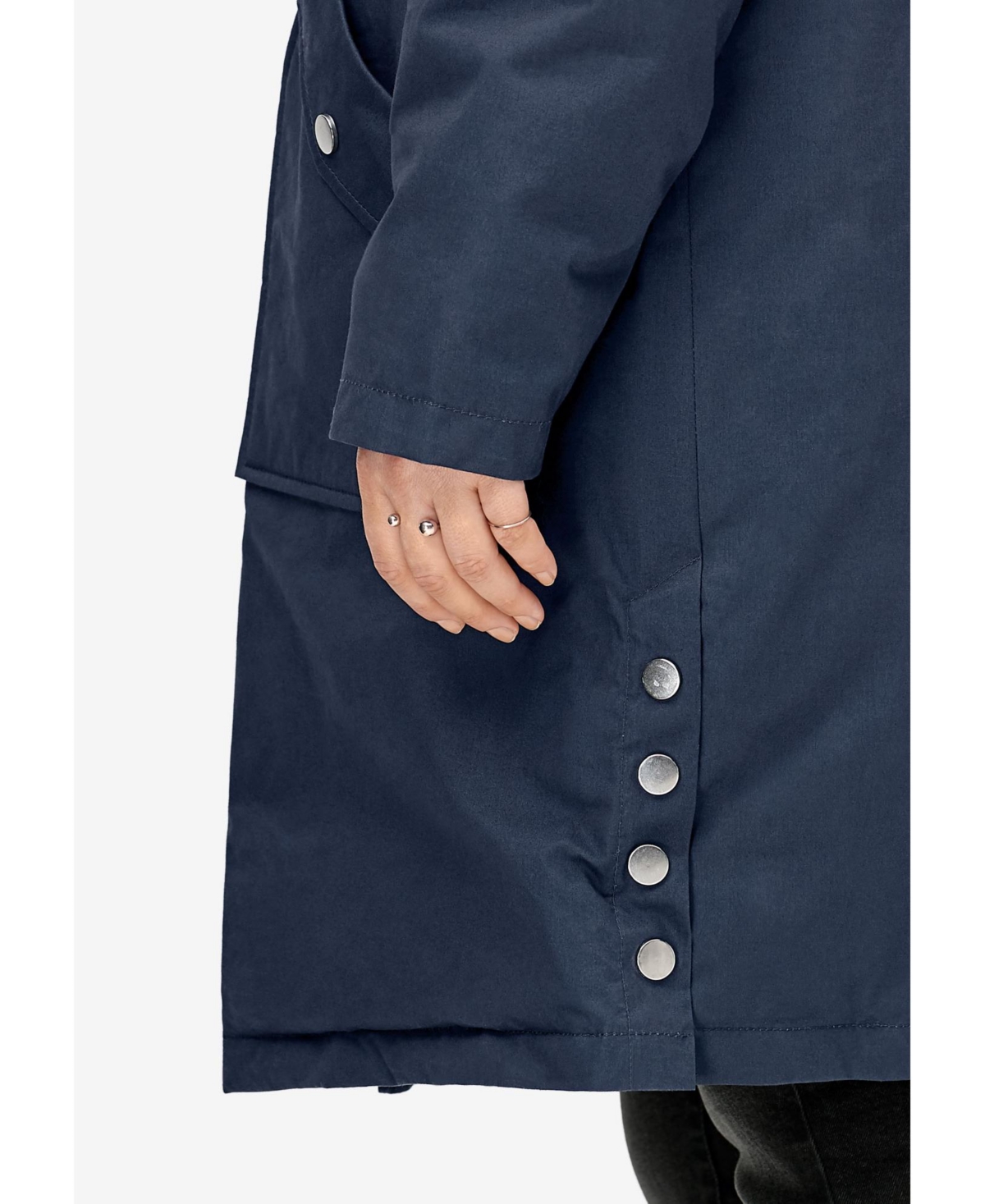 ellos Women's Side-Snap Zip-Front Parka