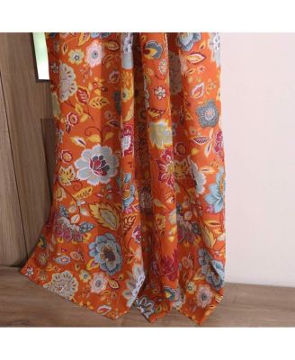 Greenland Home Fashion Astoria Festive Window Curtain Panel Pair With 3" Rod Pocket - Spice 42x63"