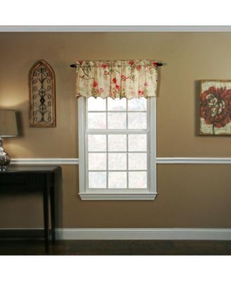 Balmoral Floral Print Semi Sheer Valance Curtain 48-Inch-by-15-Inch