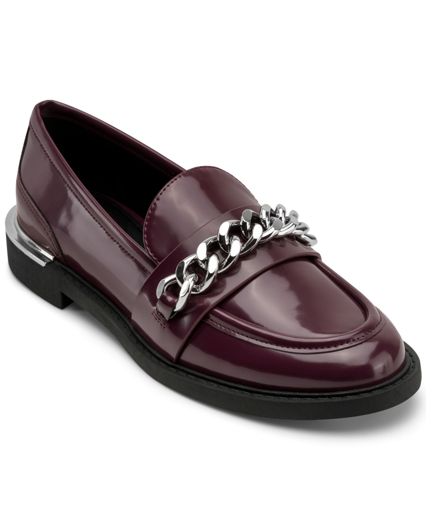 Женские туфли DKNY Ryleigh Chain Slip-On, цвет: Бордовый — фото 1