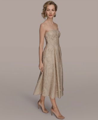 Women's Strapless Fit & Flare Midi Dress