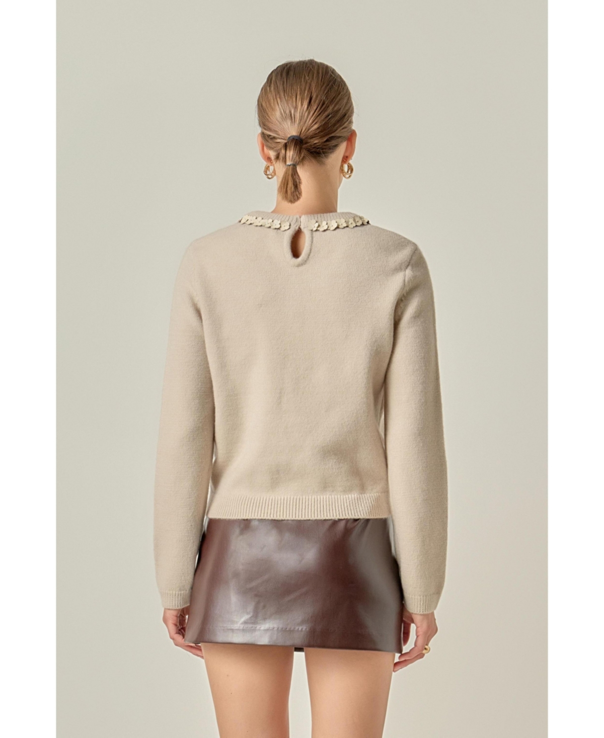 English Factory Women's Floral Bow Detail Top