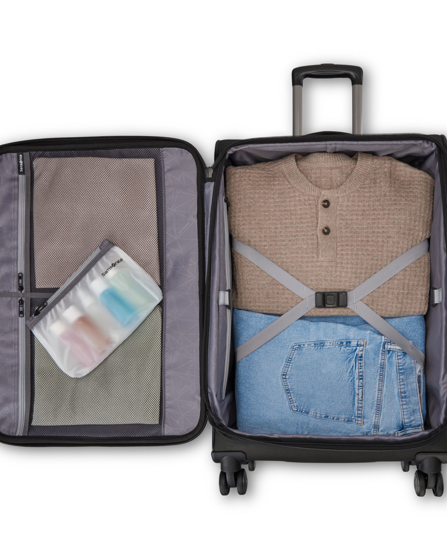 Чемодан Samsonite X-Tralight 4 Large Check-in Expandable Spinner, Created for Macy's, цвет: Чёрный — фото 4