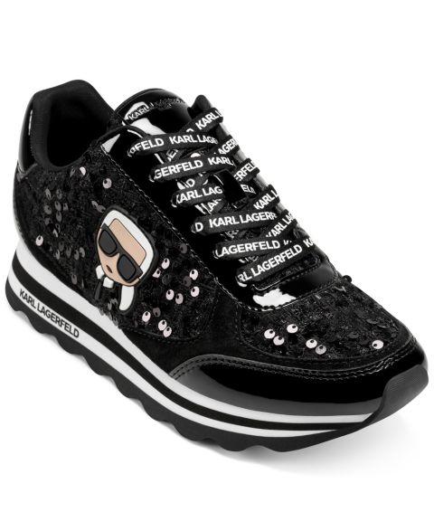 Женские кроссовки KARL LAGERFELD PARIS Meade Lace-Up, цвет: Чёрный