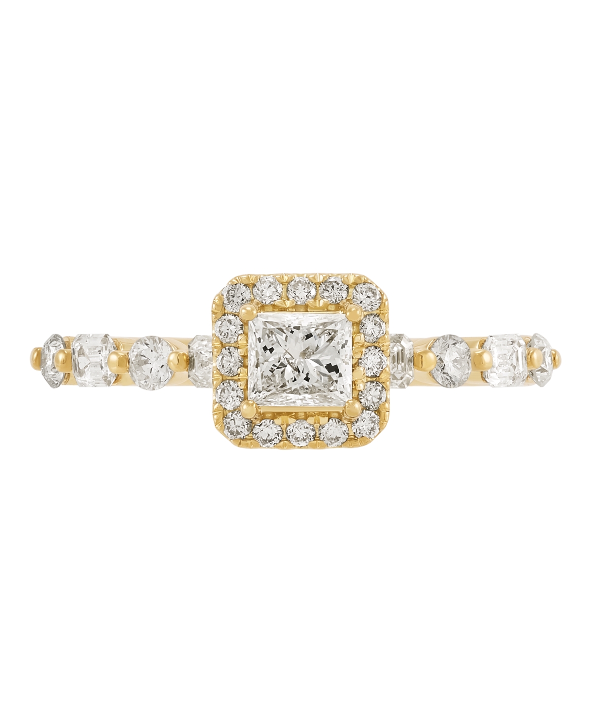 Macy's Diamond Halo Ring (1 Ct. T.w.) In 18k Yellow Gold In Gold