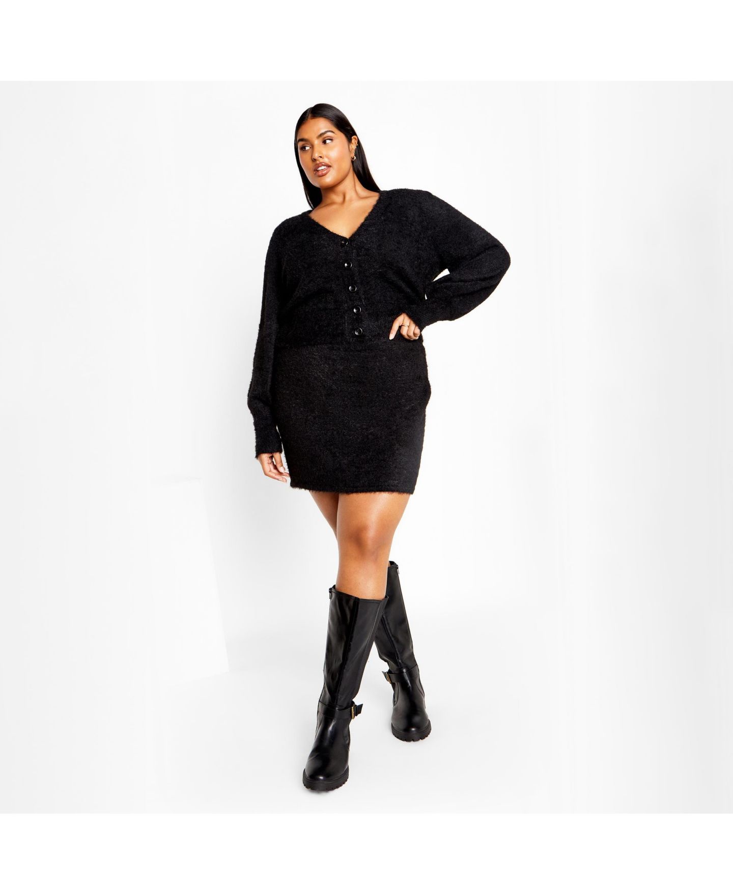 Женская юбка CITY CHIC Plus Size Fluffy, цвет: Чёрный — фото 3