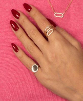 Pave Accented Gold-Plated Rings Combo Set