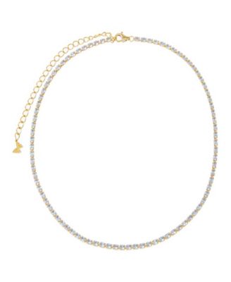 Colored Gold Plated Four Prong Tennis Choker